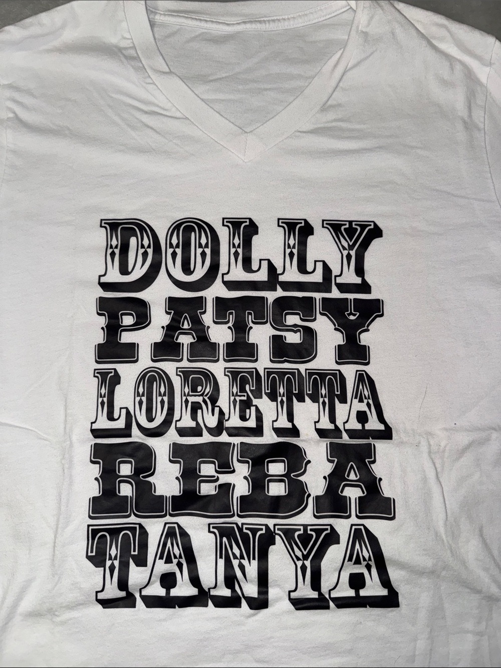 White Graphic Tee with Bold Black Country Names